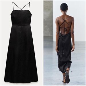 ZARA ZW COLLECTION 100% LINEN MIDI DRESS